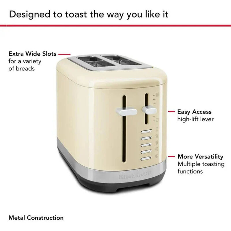 Kitchenaid 2 Slice Toaster - Almond Cream image number 2